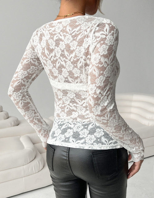 Load image into Gallery viewer, Lace V-Neck Long Sleeve Top
