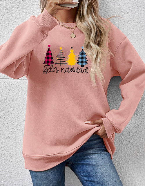 Load image into Gallery viewer, Round Neck Graphic Long Sleeve Sweatshirt
