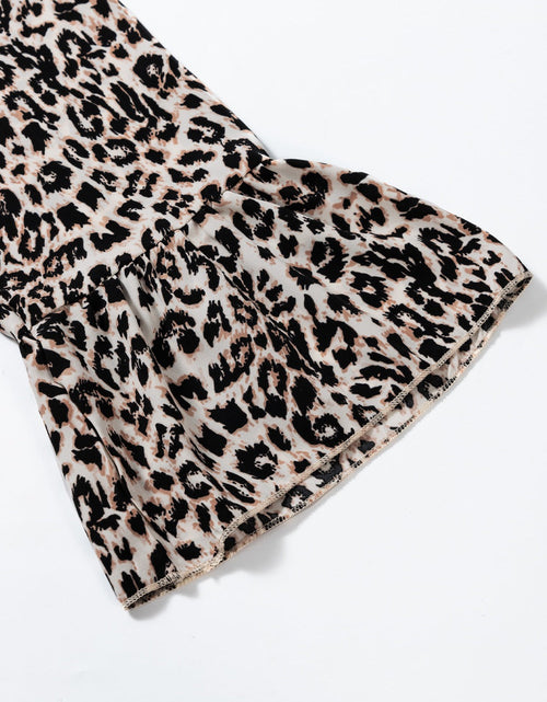 Load image into Gallery viewer, Leopard Notched Long Sleeve Maxi Dress
