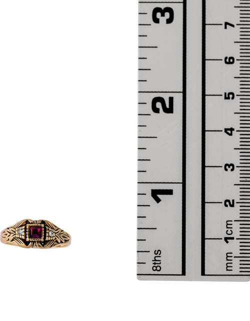 Load image into Gallery viewer, Vintage 1980's Ring Austrian Crystal 18k Antique YellwoWhite Gold Electroplated Made in the USA by PVD Vintage Jewelry
