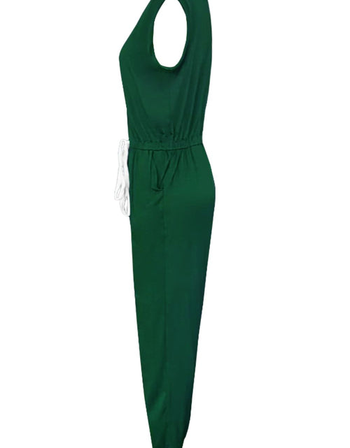 Load image into Gallery viewer, Drawstring Round Neck Sleeveless Jumpsuit
