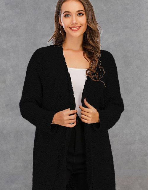 Load image into Gallery viewer, Angel Wings Pocketed Open Front Long Sleeve Cardigan
