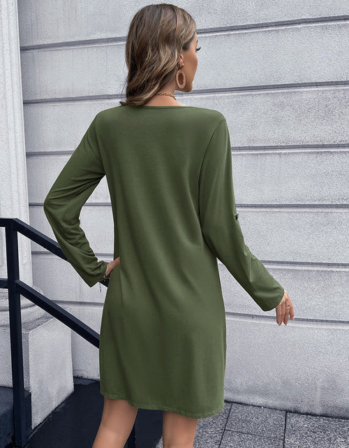Load image into Gallery viewer, Ivy Lane Button Down V-Neck Mini Dress
