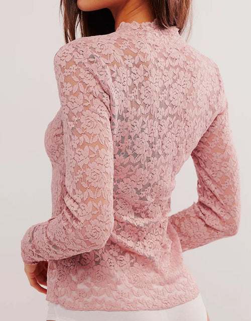 Load image into Gallery viewer, V-Neck Long Sleeve Lace Top

