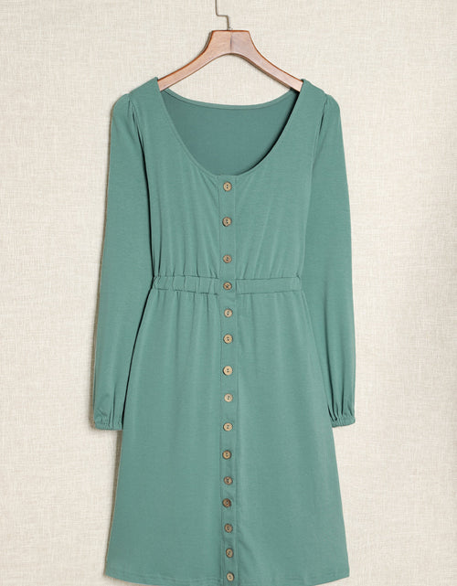 Load image into Gallery viewer, Julianna Button Up High Waist Long Sleeve Dress. by Poppy Lee Lane
