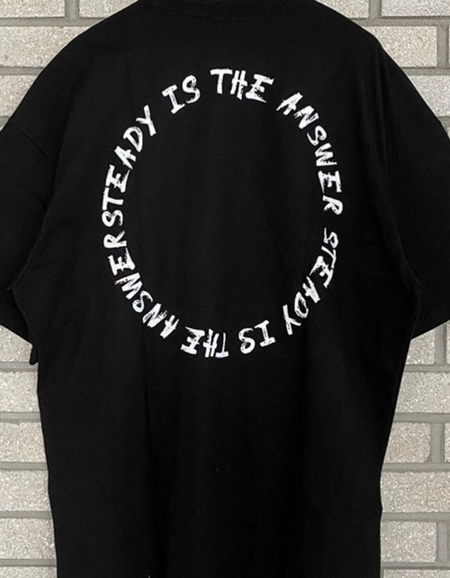 Load image into Gallery viewer, Men's Plus Size Letter Round Neck Half Sleeve T-Shirt
