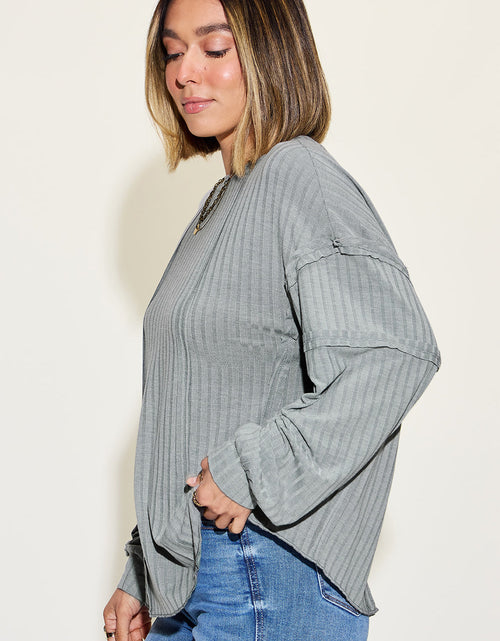 Load image into Gallery viewer, Basic Bae Full Size Ribbed Round Neck Long Sleeve T-Shirt
