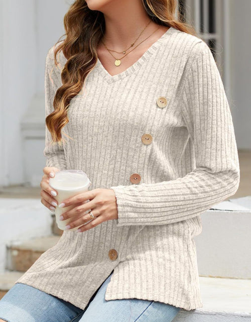 Load image into Gallery viewer, V-Neck Long Sleeve T-Shirt
