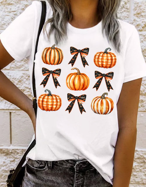 Load image into Gallery viewer, Pumpkin Round Neck Short Sleeve T-Shirt
