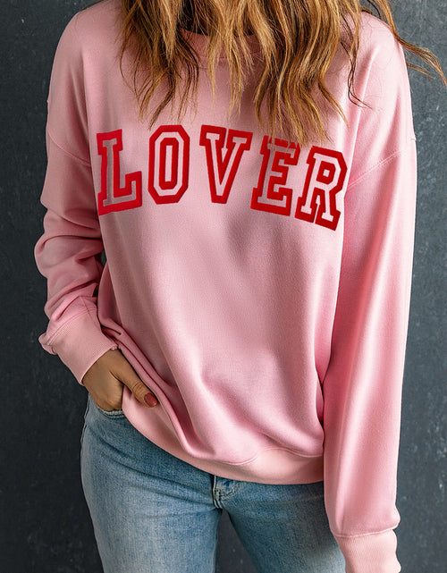 Load image into Gallery viewer, LOVER Round Neck Dropped Shoulder Sweatshirt
