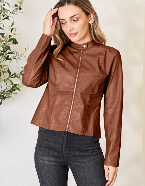 Load image into Gallery viewer, Mock Neck Zip Up Jacket
