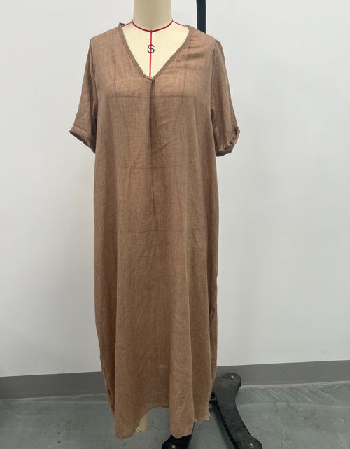 Load image into Gallery viewer, Full Size V-Neck Short Sleeve Midi Dress Plus Size
