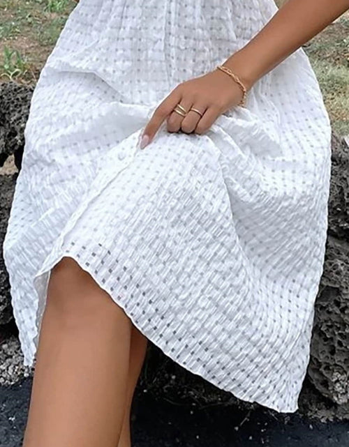 Load image into Gallery viewer, Textured Surplice Short Sleeve Dress
