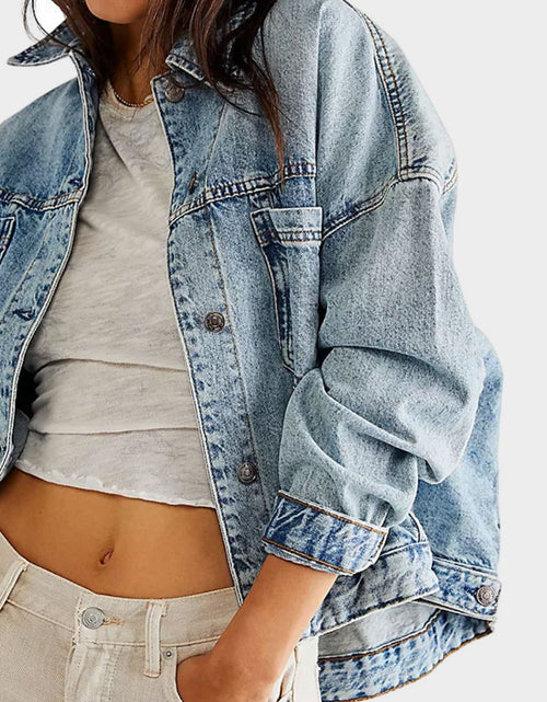Load image into Gallery viewer, Button Up Long Sleeve Denim Jacket
