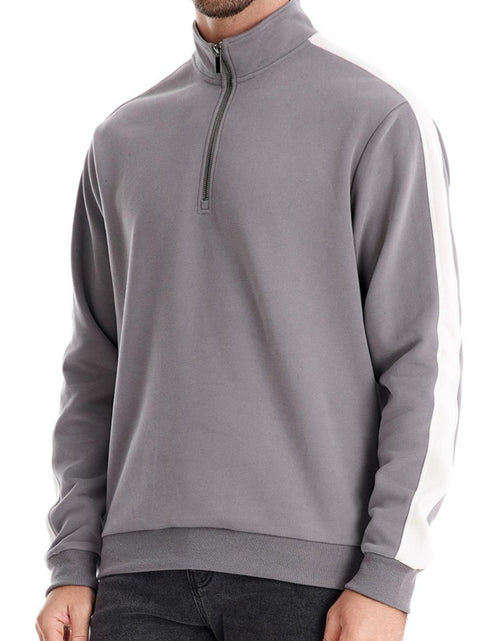 Load image into Gallery viewer, Men's Contrast Striped Long Sleeve Sweatshirt
