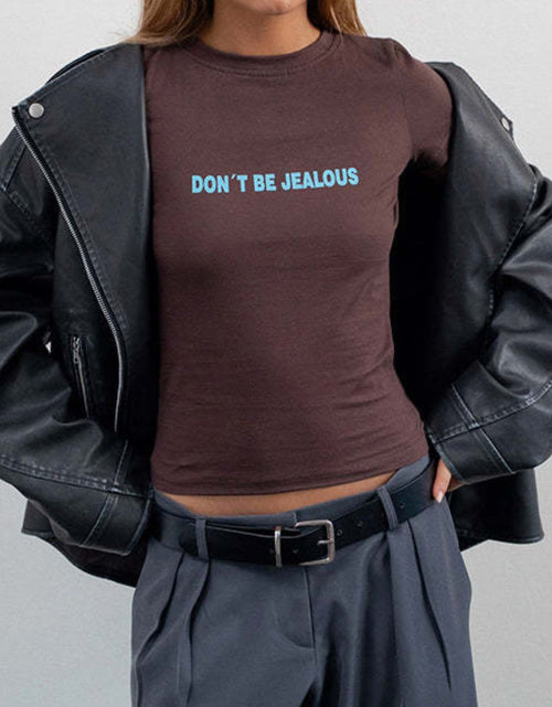 Load image into Gallery viewer, Letter Round Neck Short Sleeve T-Shirt
