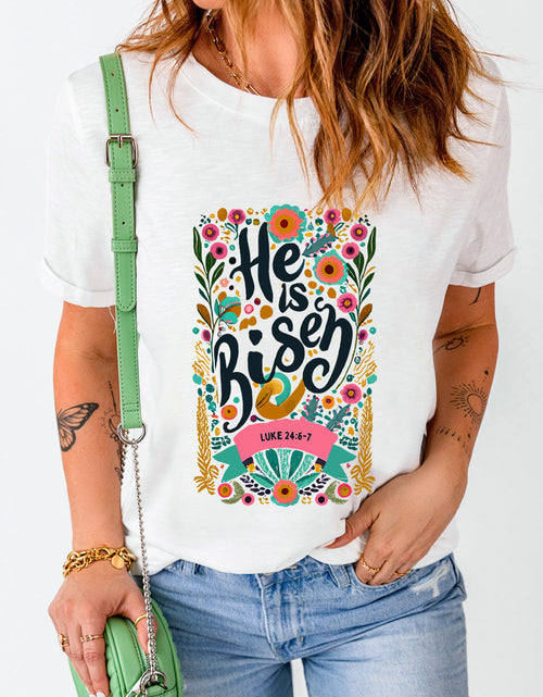 Load image into Gallery viewer, Graphic Round Neck Short Sleeve T-Shirt
