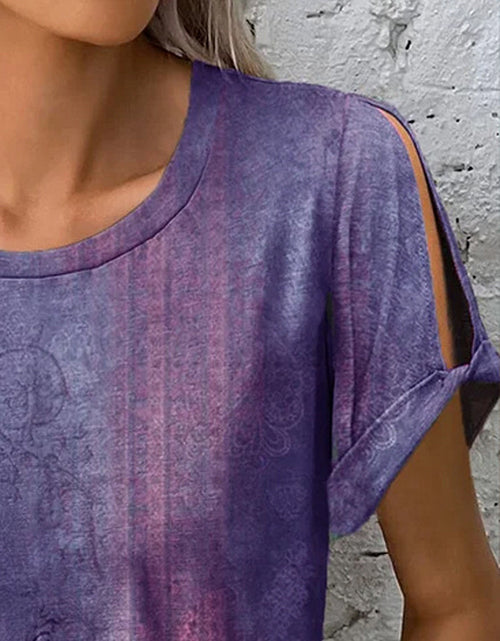 Load image into Gallery viewer, Printed Round Neck Short Sleeve T-Shirt

