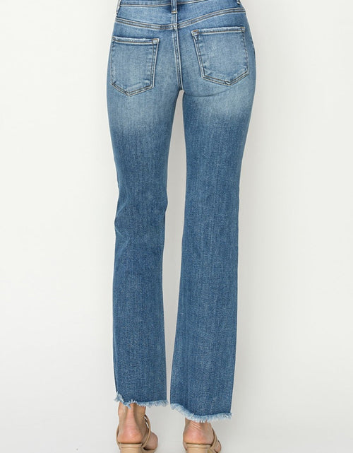 Load image into Gallery viewer, RISEN Mid-Rise Frayed Hem Bootcut Jeans
