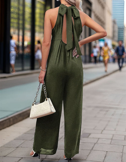 Load image into Gallery viewer, Perfee Tied Grecian Wide Leg Jumpsuit
