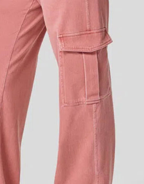 Load image into Gallery viewer, High Waist Straight Leg Cargo Jeans
