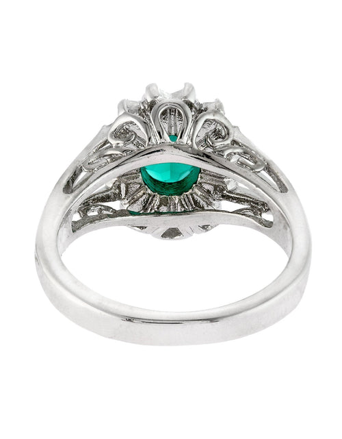Load image into Gallery viewer, Vintage Jewelry Genuine Stone or Crystal Surrounded by Clear Austrian Crystals Ring Made in the USA by PVD Vintage Jewelry
