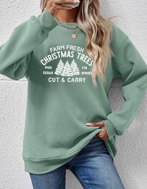 Load image into Gallery viewer, Round Neck Graphic Long Sleeve Sweatshirt
