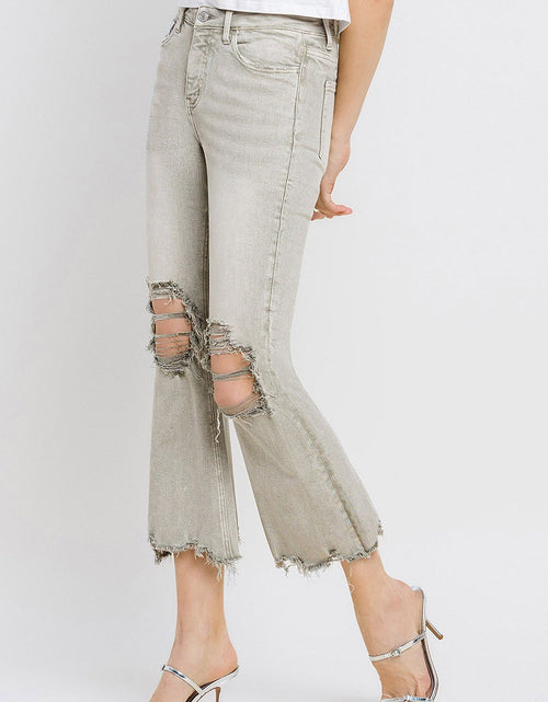 Load image into Gallery viewer, Lovervet Distressed Raw Hem Cropped Flare Jeans
