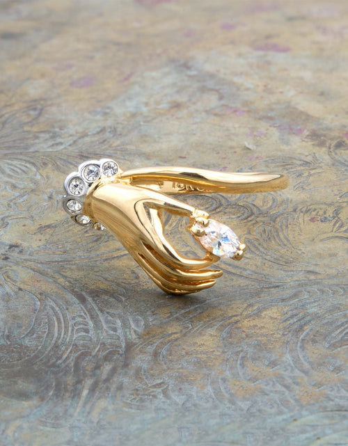 Load image into Gallery viewer, Vintage Austrian Crystals 18k Yellow Gold Matte or Polished Finish Made in USA by PVD Vintage Jewelry
