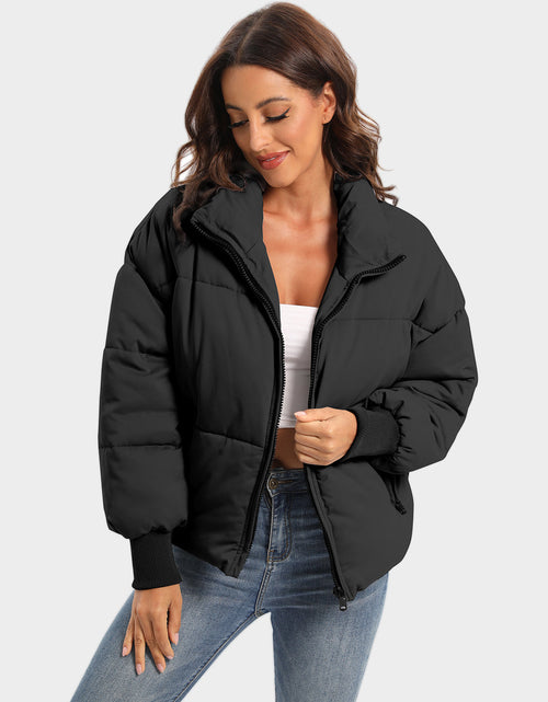Load image into Gallery viewer, Zip Up Turtleneck Long Sleeve Puffer Jacket

