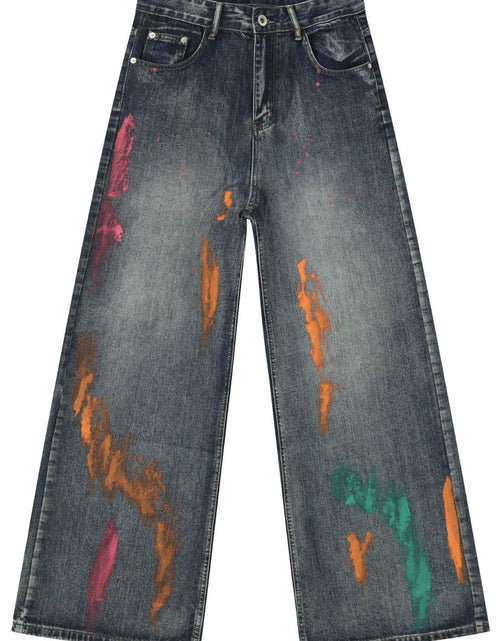 Load image into Gallery viewer, Men's Splash Print Wide Leg Jeans

