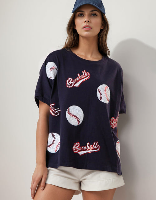 Load image into Gallery viewer, Baseball Round Neck Half Sleeve T-Shirt
