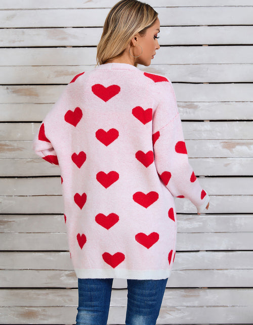 Load image into Gallery viewer, Angel Wings Heart Open Front Long Sleeve Cardigan

