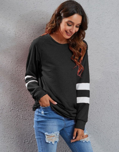 Load image into Gallery viewer, Full Size Striped Round Neck Long Sleeve T-Shirt

