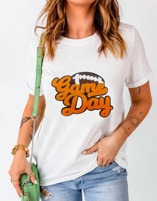 Load image into Gallery viewer, GAME DAY Round Neck Short Sleeve T-Shirt
