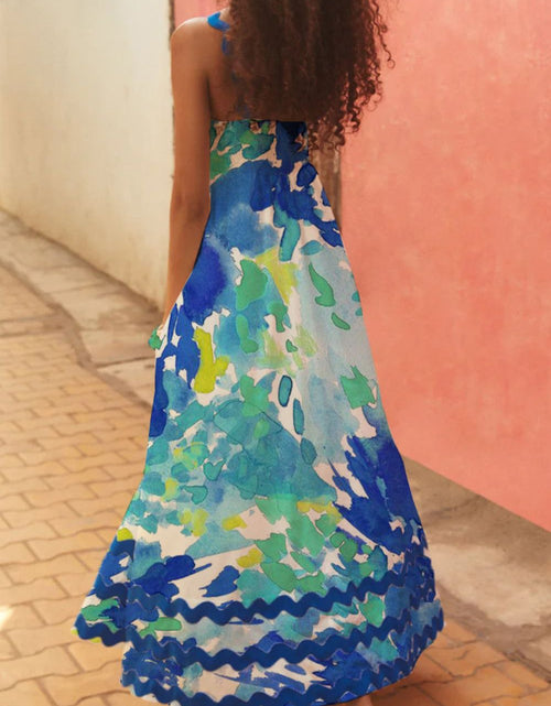 Load image into Gallery viewer, Printed Square Neck Wide Strap Dress
