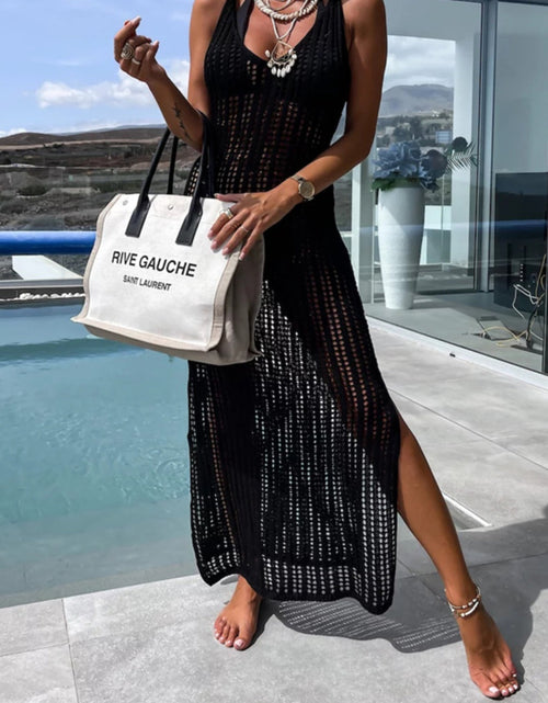 Load image into Gallery viewer, Openwork Slit Cutout Wide Strap Dress
