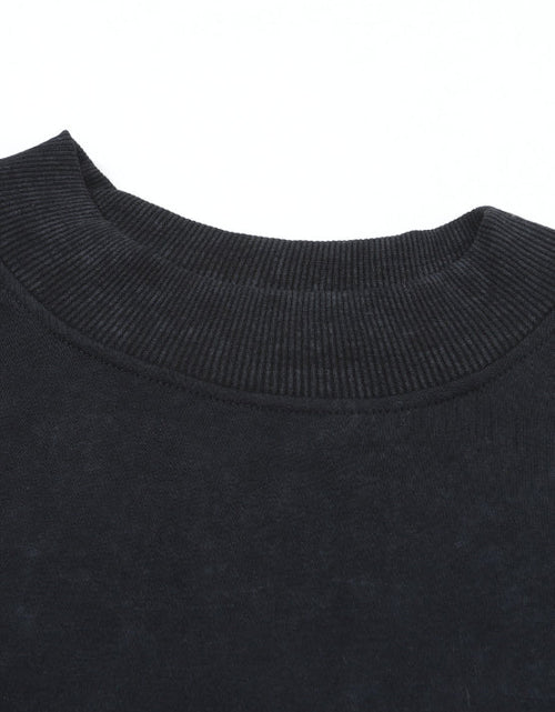 Load image into Gallery viewer, Mock Neck Dropped Shoulder Sweatshirt
