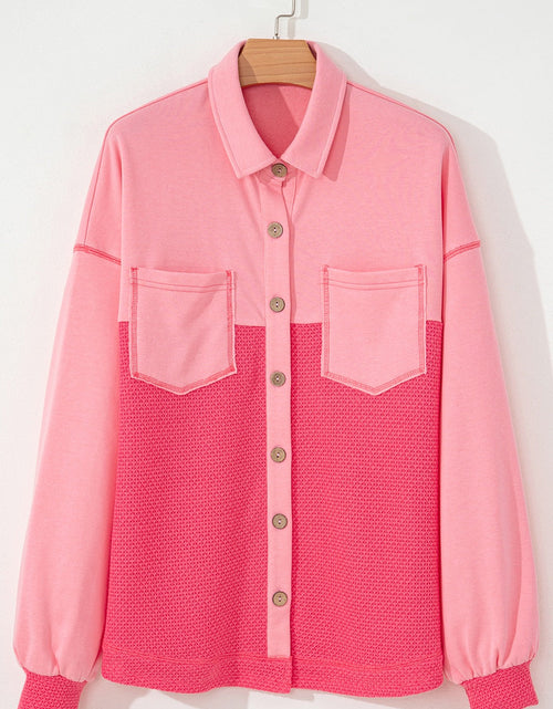 Load image into Gallery viewer, Two Tone Button Up Drop Shoulder Shacket
