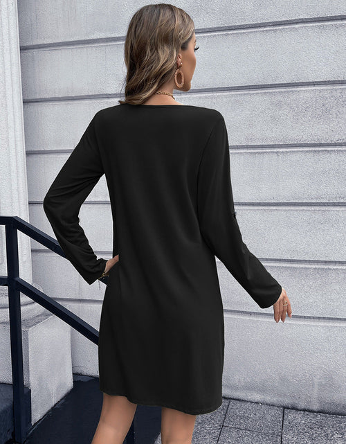 Load image into Gallery viewer, Ivy Lane Button Down V-Neck Mini Dress
