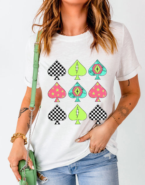 Load image into Gallery viewer, Graphic Round Neck Short Sleeve T-Shirt
