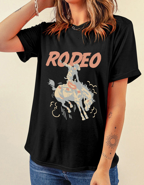 Load image into Gallery viewer, Graphic Round Neck Short Sleeve T-Shirt
