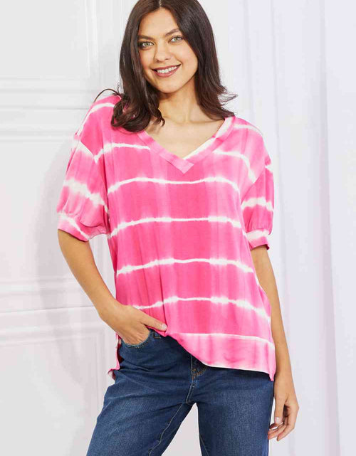 Load image into Gallery viewer, Yelete Full Size Oversized Fit V-Neck Striped Top
