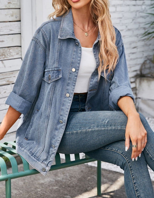 Load image into Gallery viewer, Button Up Long Sleeve Denim Jacket
