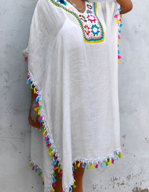 Load image into Gallery viewer, Tassel Detail Embroidery Dress
