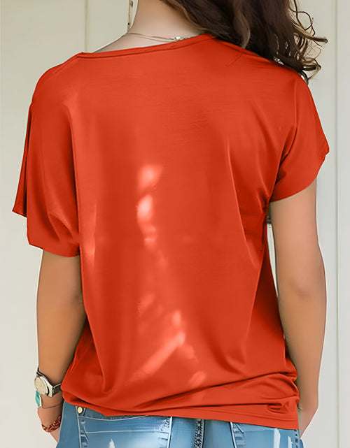 Load image into Gallery viewer, Asymmetrical Neck Short Sleeve T-Shirt

