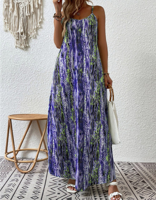 Load image into Gallery viewer, Full Size Printed Scoop Neck Maxi Cami Dress
