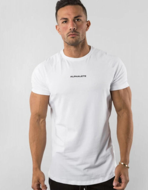 Load image into Gallery viewer, Men's Plus Size Letter Round Neck Short Sleeve T-Shirt
