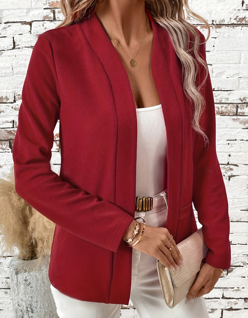 Load image into Gallery viewer, Solid Color Open Front Long Sleeve Cardigan
