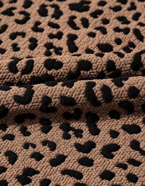 Load image into Gallery viewer, Leopard Johnny Collar Sleeveless Mini Dress
